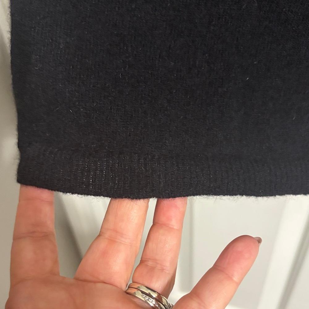 Vintage Kenar Black Long Sleeve Crewneck Knit Midi Wool Sweater Dress - Picture 5 of 6